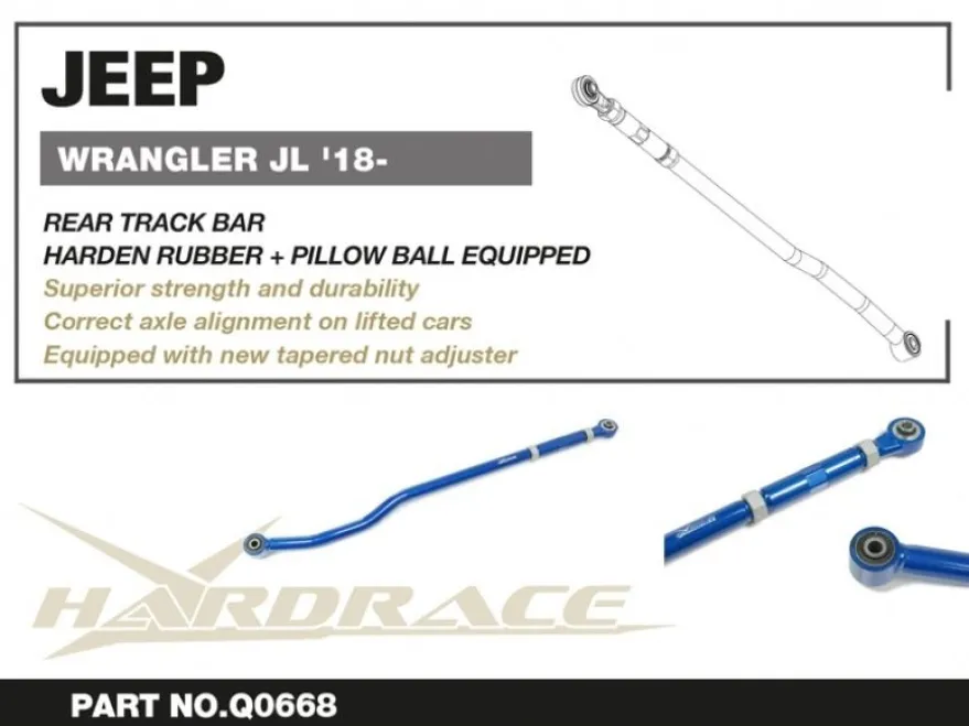 Jeep WRANGLER 18- JL Bakre TRACK BAR - Justerbar (LIFT 0~4'') V2. Hardrace