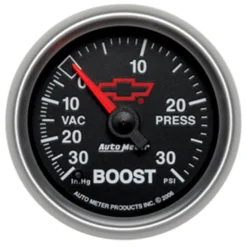 Laddtrycksmätare 52mm 30INHG / 30PSI (Digital Stepper-motor) GM CHEVY Svart