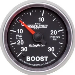 Laddtrycksmätare 52mm 30IN HG / 30PSI (Digital Stepper-motor) SPORT-COMP II