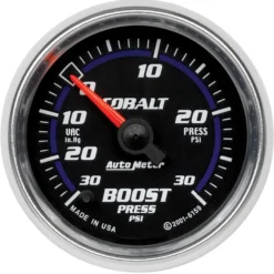 Laddtrycksmätare 52mm 30INHG / 30PSI (Digital Stepper-motor) COBALT