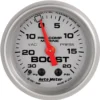 Laddtrycksmätare 52mm 30 IN HG / 20PSI (Mekanisk) MARINE SILVER