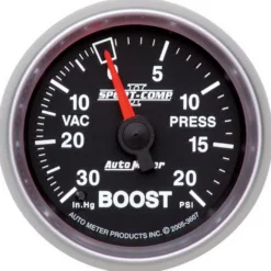 Laddtrycksmätare 52mm 30IN HG / 20PSI (Mekanisk) SPORT-COMP II