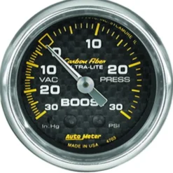 Laddtrycksmätare 52mm 30INHG-30PSI (Mekanisk) CARBON FIBER