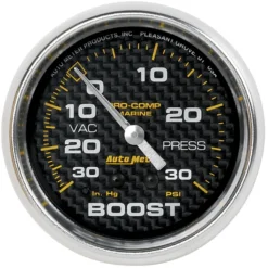 Laddtrycksmätare 66.7mm 30INHG / 30PSI (Mekanisk) MARINE CARBON FIBER