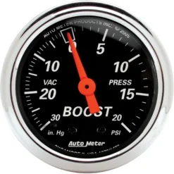 Laddtrycksmätare 52mm 30INHG / 20PSI (Mekanisk) DESIGNER BLACK