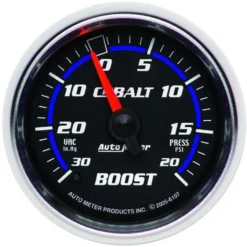 Laddtrycksmätare 52mm 30INHG / 20PSI (Mekanisk) COBALT