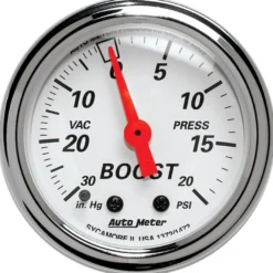 Laddtrycksmätare 52mm 30INHG-20PSI (Mekanisk) ARCTIC Vit