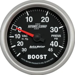 Laddtrycksmätare 66.7mm 30IN HG / 45PSI (Mekanisk) SPORT-COMP II
