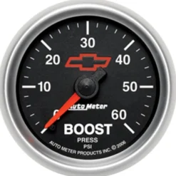 Laddtrycksmätare 52mm 60PSI (Mekanisk) GM CHEVY Svart