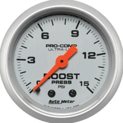 Laddtrycksmätare 52mm 15PSI (Mekanisk) Ultra-Lite