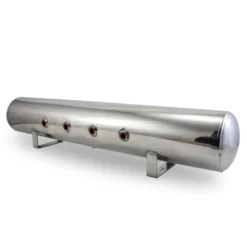 19 L Lufttank Polerad Aluminium (914L x 152D mm) 4x 3/8'' Portar Fram & 1/4'' Dräneringsport Air Lift Performance
