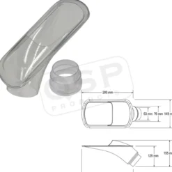 Luftintag - Anslutning 63/76mm, Genomskinlig QSP Products