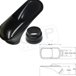 Luftintag - Anslutning 63/76mm, Svart QSP Products