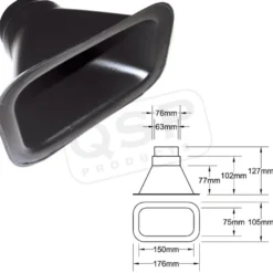 Luftintag 150x75 Centrerad Anslutning 63/76mm QSP Products