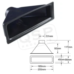 Luftintag 190x45 Centrerad Anslutning 51mm QSP Products
