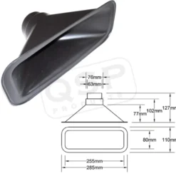 Luftintag 255x80 Centrerad Anslutning 63/76mm QSP Products