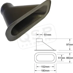Luftintag 152x51 Offset-Anslutning 51mm QSP Products