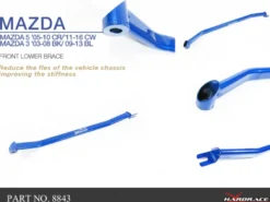 Mazda 5 05-10 CR / 11-16 CW / 3 03-08 BK / 09-13 BL Främre Nedre Förstärkning Hardrace