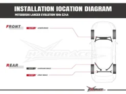 Mitsubishi Lancer evolution Bakre Subframe Brace Hardrace
