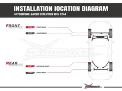 Mitsubishi Lancer evolution Främre Fjäderbensstag Hardrace