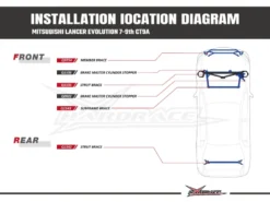 Mitsubishi Lancer evolution Främre Fjäderbensstag Hardrace