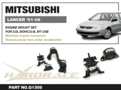 Mitsubishi Lancer mirage 2001-2007 Förstärkta Motorfästen Set Hardrace