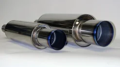 60mm In / 94mm Ut HKS Universal Rostfri Hi-Power Ti Titan Utblås Ljuddämpare 130mm x 350mm