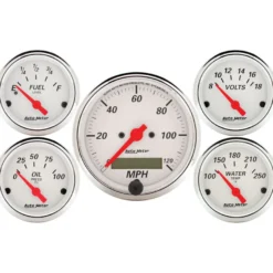 Mätarkit 5st 3 1/8'' & 52mm (Elektrisk). SPEEDOMETER ARCTIC Vit