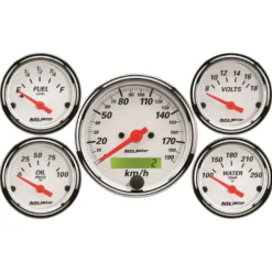 Mätarkit 5st 79.4mm & 52mm (Elektrisk) Hastighetsmätare KM/H Arctic Vit