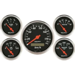 Mätarkit 5st 79.4mm & 52mm (Elektrisk) Hastighetsmätare KM/H DESIGNER BLACK