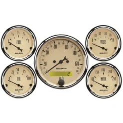 Mätarkit 5st 79,4mm & 52mm (Elektrisk). KM/H SPEEDOMETER ANTIQUE BEIGE