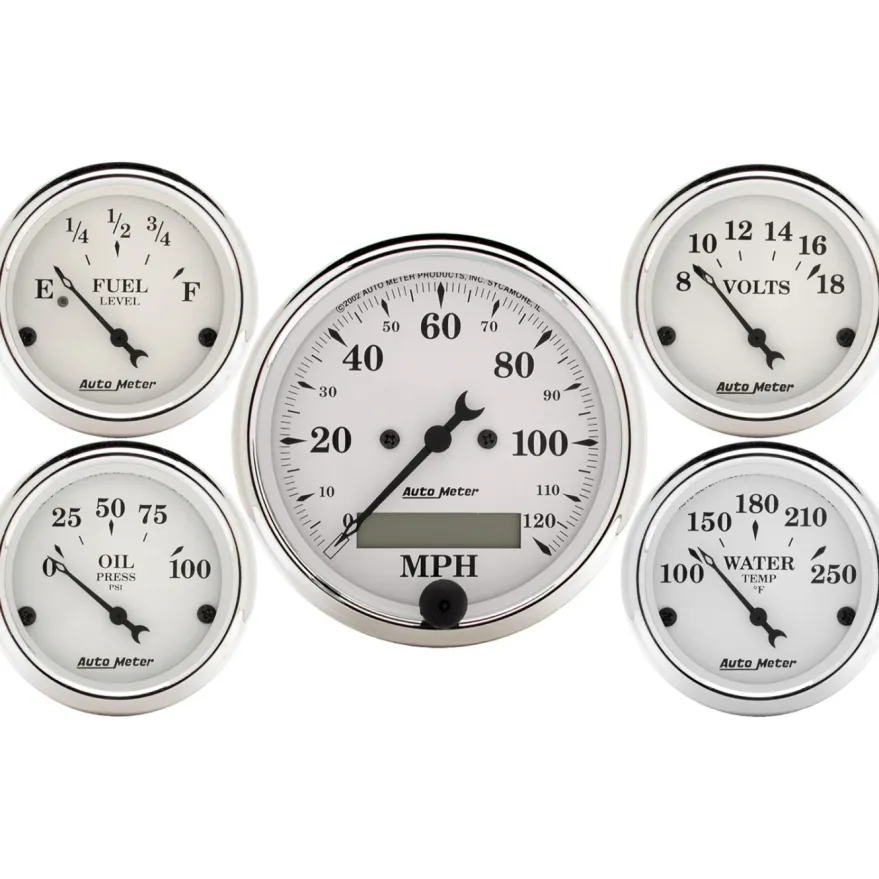 Mätarkit 5st 86mm & 52mm (Elektrisk) OLD TYME WHITE