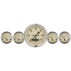 Mätarkit 5st 87mm & 52mm (Elektrisk). SPEEDOMETER ANTIQUE BEIGE