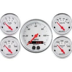 Mätarkit 5st 87mm & 52mm GPS SPEEDOMETER ARCTIC Vit