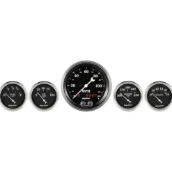 Mätarkit 5st 87mm & 52mm GPS-styrd OLD TYME BLACK