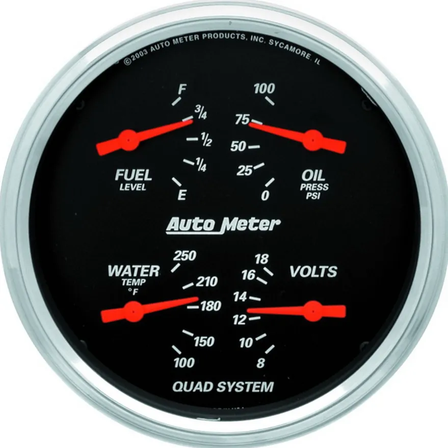 Mätarkit 2st QUAD & SPEEDOMETER 127mm DESIGNER BLACK