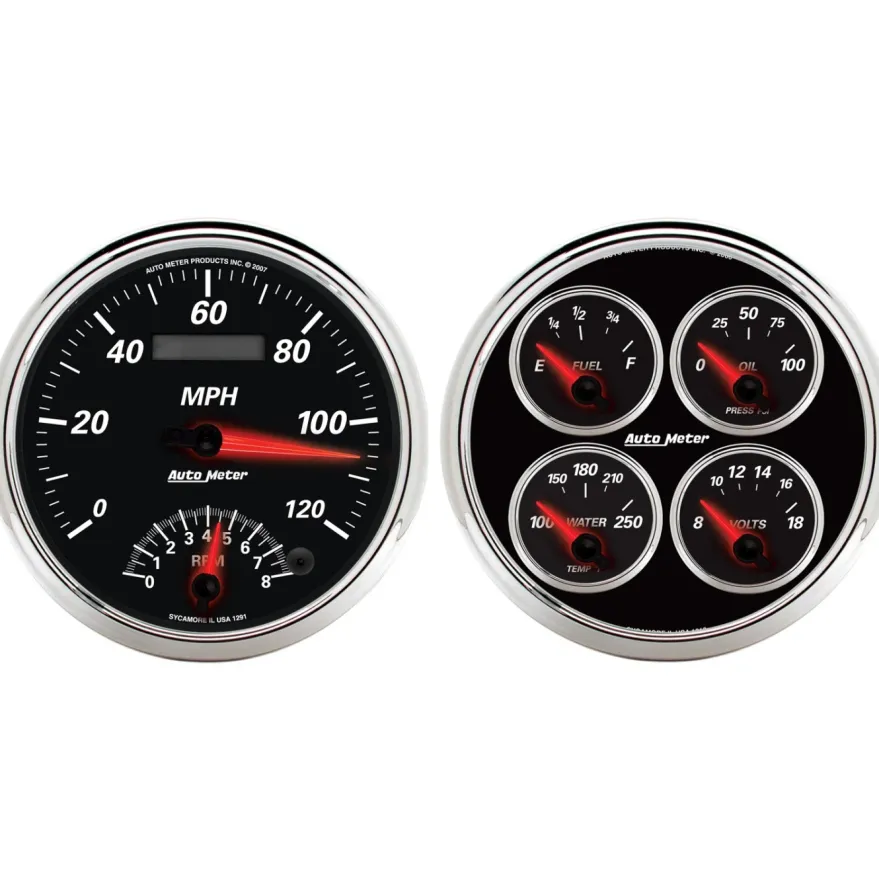 Mätarkit 2st QUAD & TACH/SPEEDO 127mm DESIGNER BLACK II