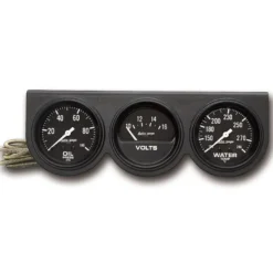 Mätarkonsol Oljetryck/Vattentemp/Volt 66.7mm 100PSI/280ºF/16V BLK DIAL BLK BZL AG