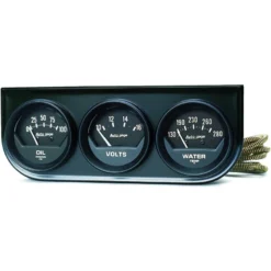 Mätarkonsol Oljetryck/Vattentemp/Volt 2'' 100PSI/280ºF/16V BLK DIAL BLK BZL AG