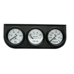 Mätarkonsol Oljetryck/Vattentemp/Volt 2'' 100PSI/280ºF/16V WHT DIAL BLK BZL AG