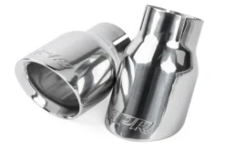 Ändrör 3.5 Tum Dubbelväggiga Snedskurna Polerad Silver 2-Pack APR