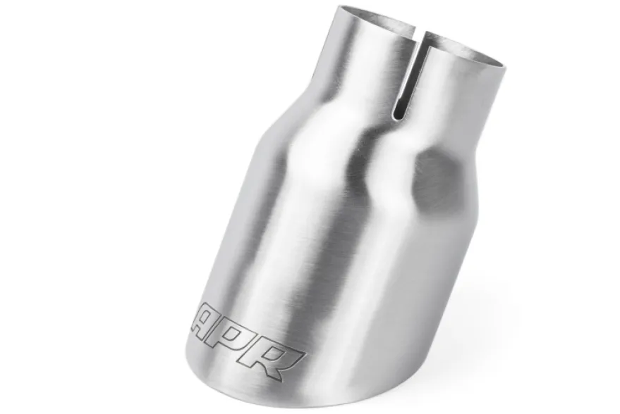 Ändrör 3.5 Tum Dubbelväggiga Snedskurna Borstad Silver 2-Pack APR