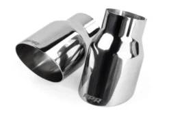 Ändrör 3.5 Tum Enkelväggiga Snedskurna Polerad Silver 2-Pack APR