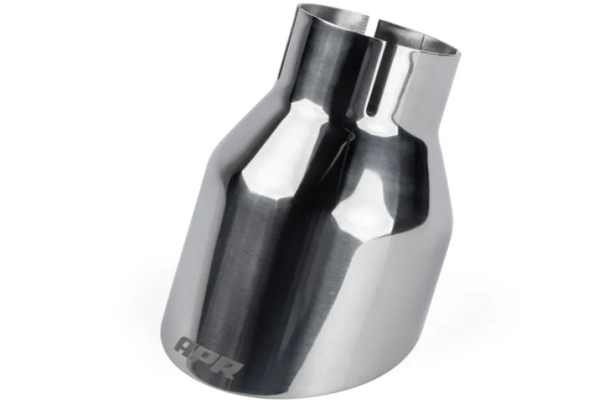 Ändrör 4 Tum Enkelväggiga Snedskurna Polerad Silver 2-Pack APR