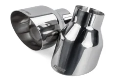 Ändrör 4 Tum Enkelväggiga Snedskurna Polerad Silver 2-Pack APR