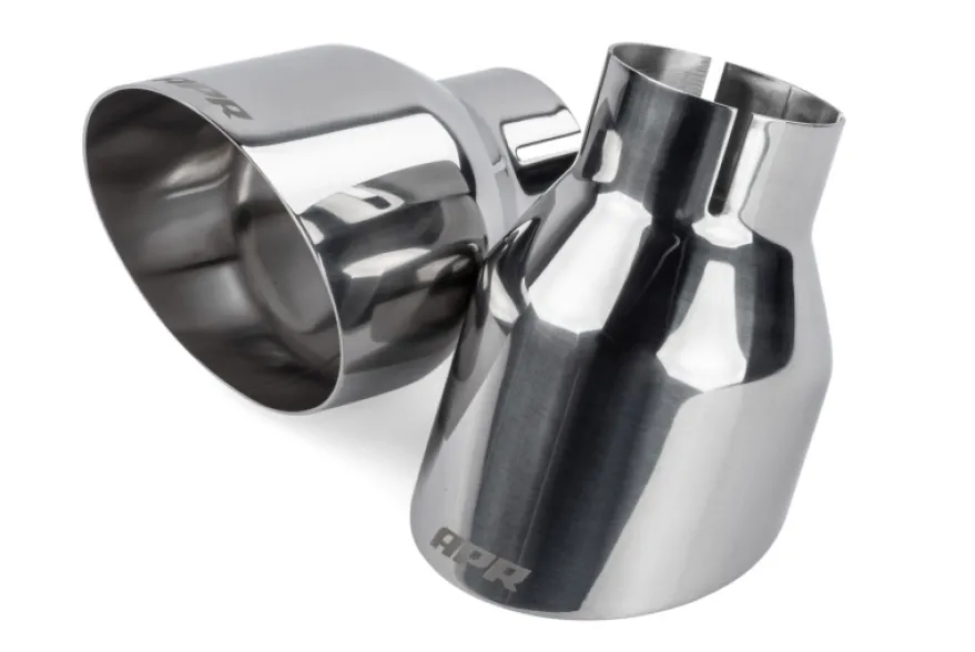 Ändrör 4 Tum Enkelväggiga Snedskurna Polerad Silver 2-Pack APR