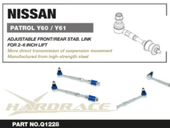 Nissan Patrol Y60 / Y61 1988-1997 Främre/Bakre Justerbara Stabiliserings Stag Hardrace