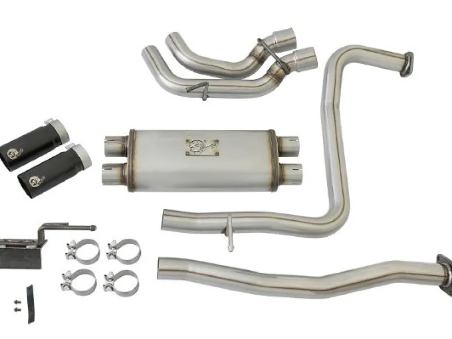 Nissan Titan 2017-2024 V8-5.6L Rebel Series 2-1/2in 409 SS Cat Back Sportavgassystem - Svarta Utblås aFe Power