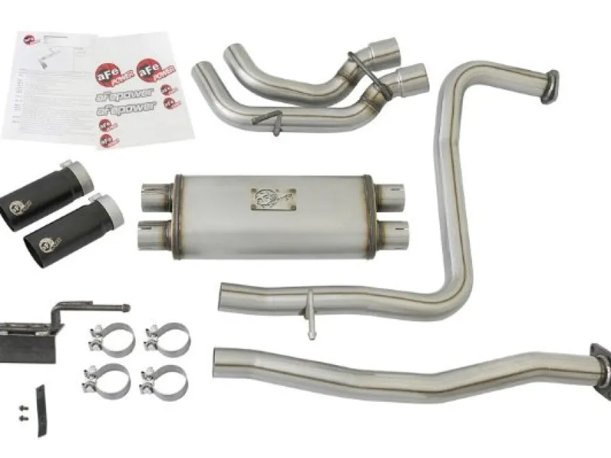 Nissan Titan 2017-2024 V8-5.6L Rebel Series 2-1/2in 409 SS Cat Back Sportavgassystem - Svarta Utblås aFe Power