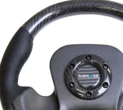 NRG Kolfiber-/Raceratt med Lädergrepp 320mm